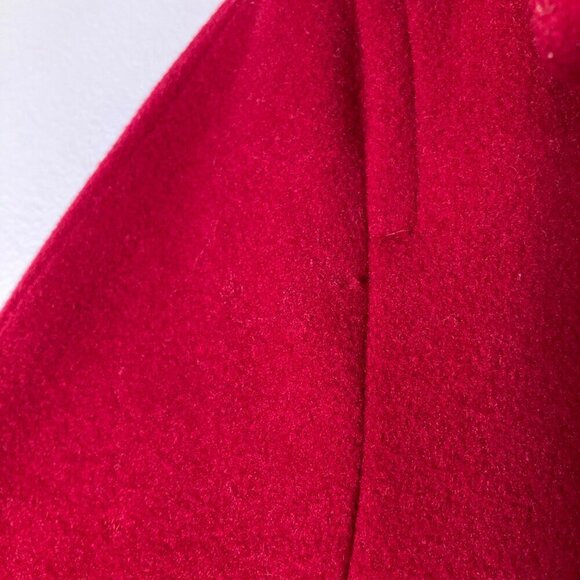 Womens Vintage Fabio Wool Pea Coat Lined Red‎ L - Picture 7 of 8